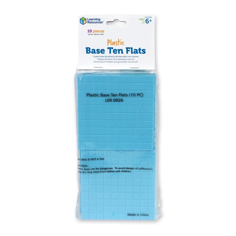Learning Resources Plastic Base Ten Flats | Durable Math Manipulatives for Ages 6+