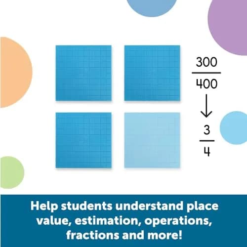 Learning Resources Plastic Base Ten Flats | Durable Math Manipulatives for Ages 6+ thumbnail 5