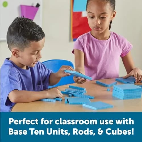 Learning Resources Plastic Base Ten Flats | Durable Math Manipulatives for Ages 6+ thumbnail 3