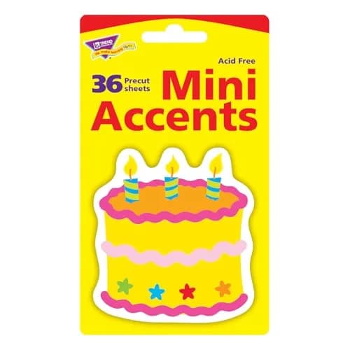 Trend Birthday Cake Mini Accents 7.62 cm (3 Inches) | 36 Count Classroom Cut Outs thumbnail 2