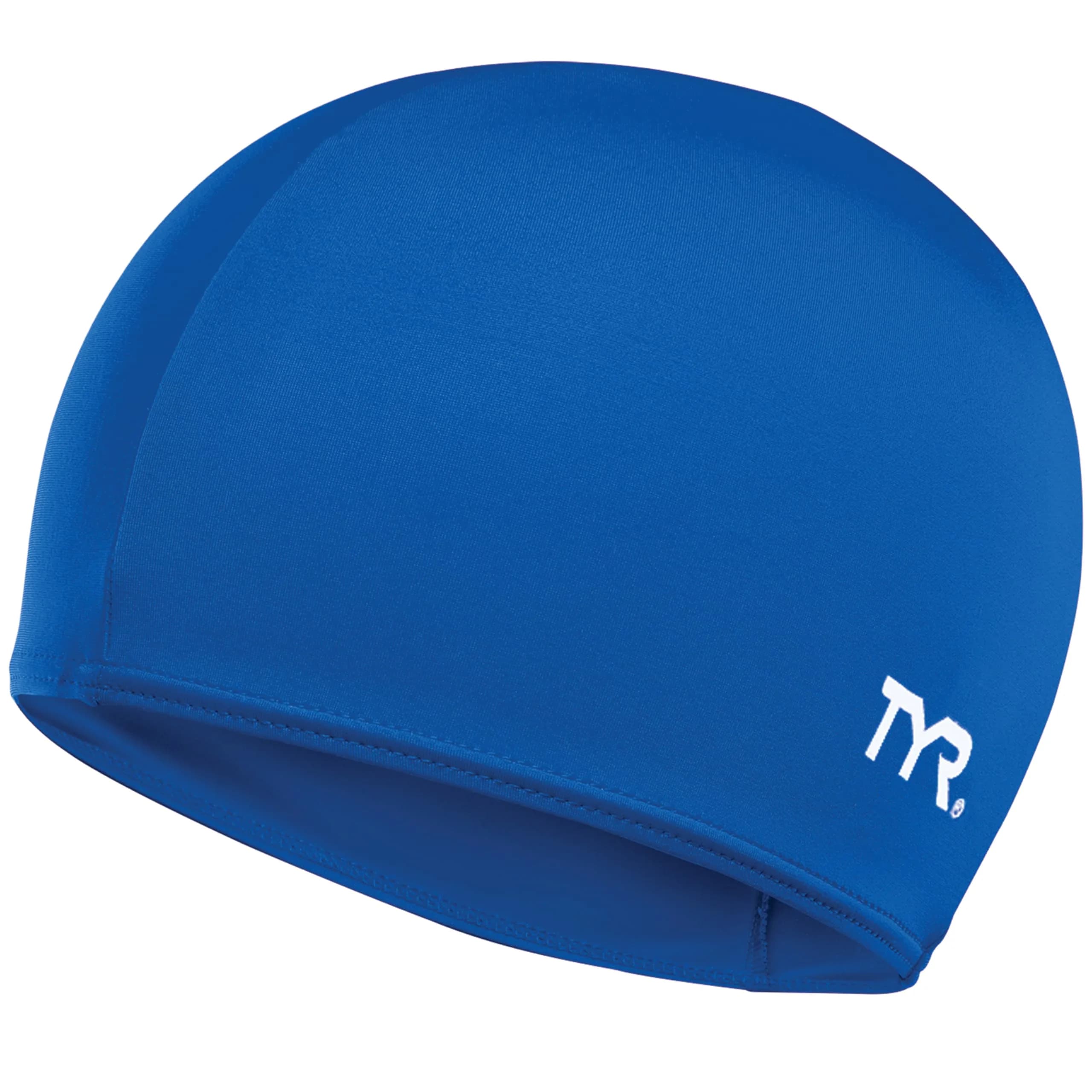 TYR Lycra Fiber Adult Swim Cap for Women and Men - Recreational and Training Cap with UPF 50+ Sun Protection (Black, One Size) — Royal / One Size