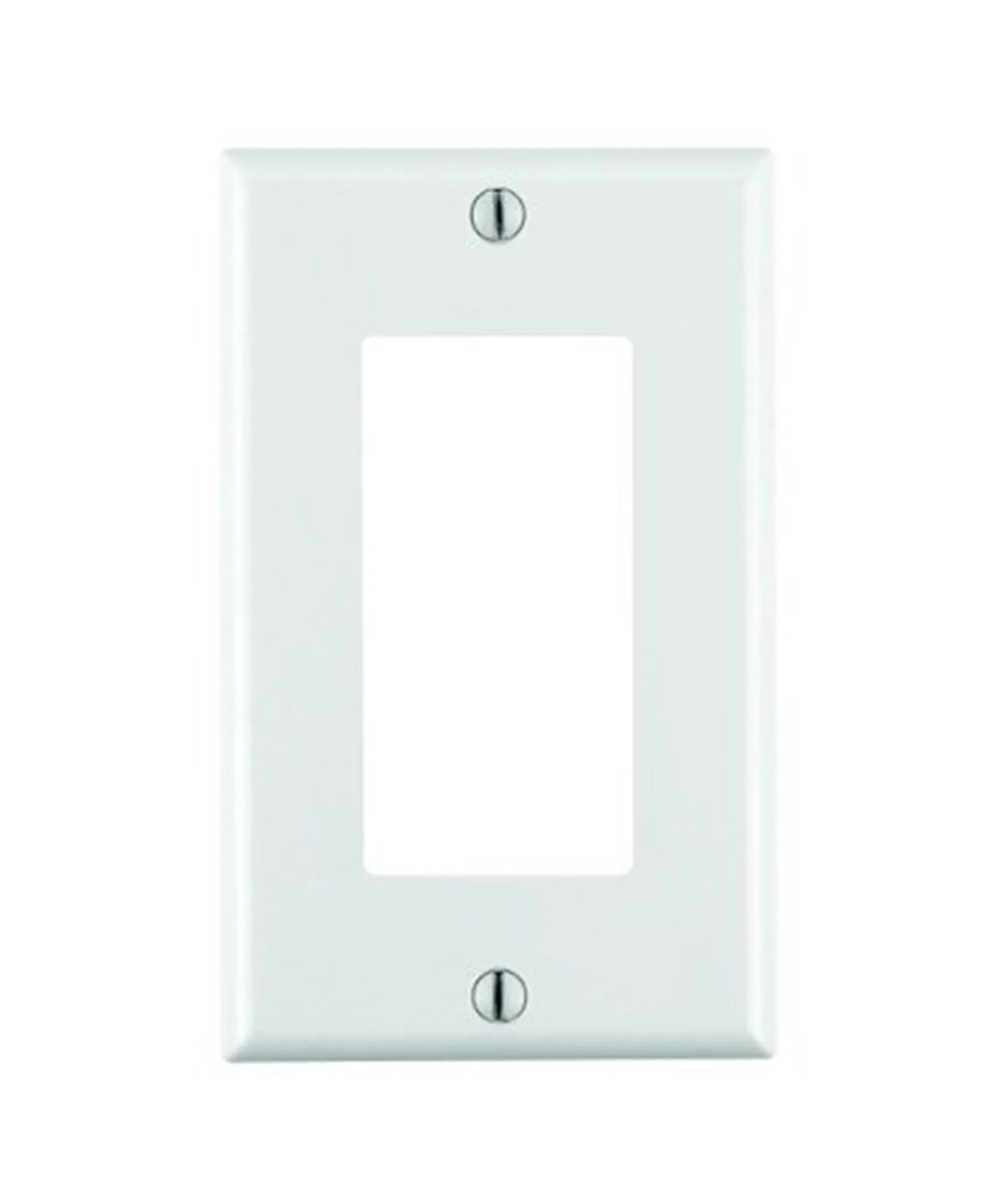 Leviton 1-Gang Decora/GFCI Wallplate, Standard Size, Thermoset, White | Heavy-Duty, High-Dielectric Cover — White