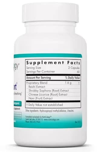 Nutricology PhytoCort Supplement - Respiratory Support, Lung Detox, Herbal Capsules, 120 Count thumbnail 2