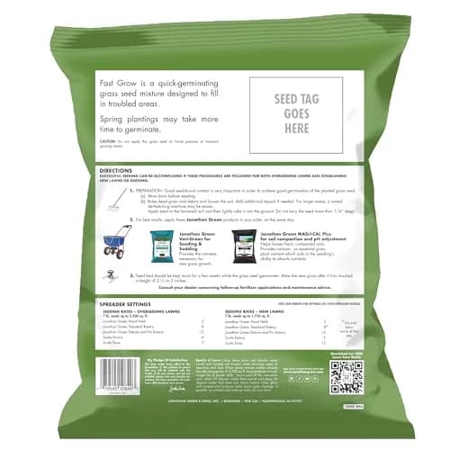 Jonathan Green Fast Grow Grass Seed Mixture 3.17 kg (7 lb) | Quick Turf for Cool Season Lawns thumbnail 2