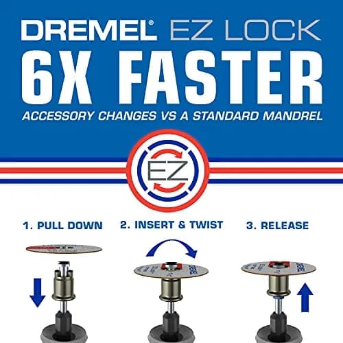 Dremel EZ406-02 EZ Lock Starter Kit 38.1 mm (1.5 Inch) Cutting Wheels with Mandrel | Durable Fiberglass Reinforced Metal Cutting thumbnail 3