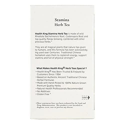 Health King Stamina Herb Tea, Teabags, 20 Count Box | Natural Energy & Relaxation (70-120 chars) thumbnail 4