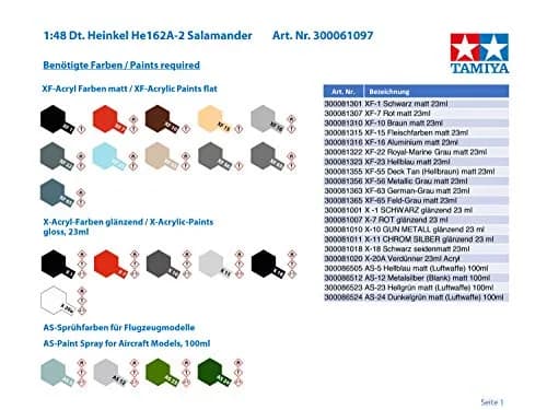 Tamiya Heinkel He 162A-2 Salamander Model Kit | 1/48 Scale Aircraft with Engine Replica thumbnail 4