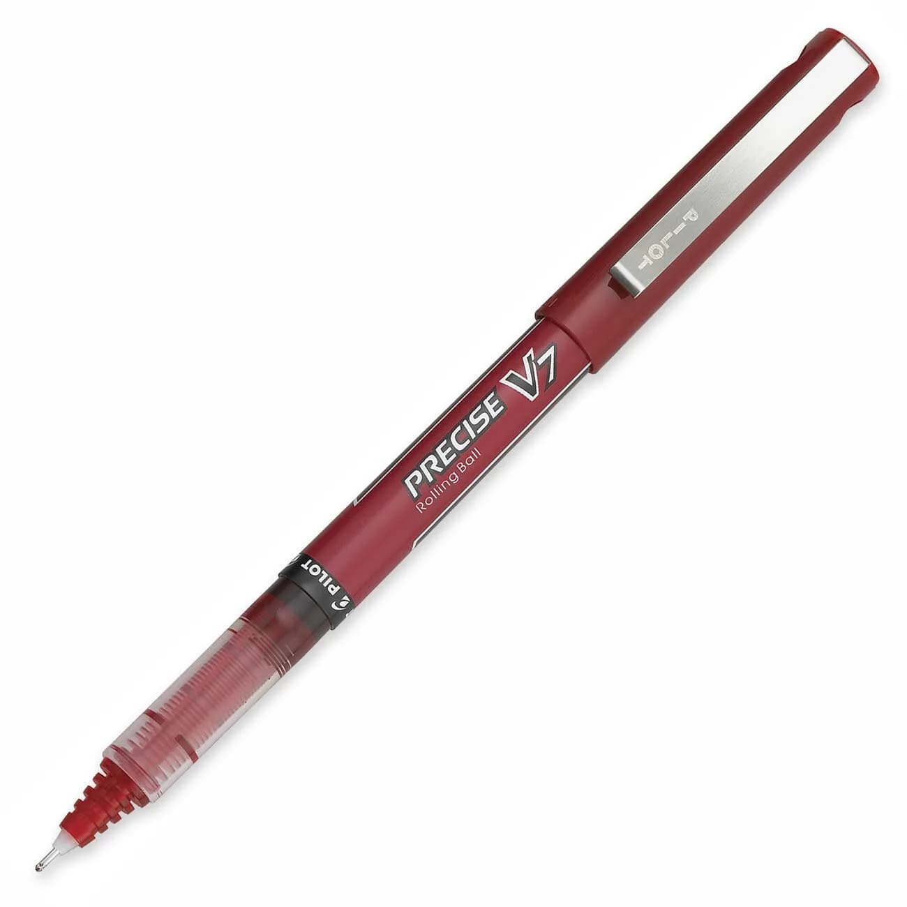 Pilot Precise Grip Liquid Ink Rolling Ball Stick Pens | Fine 0.7mm Tungsten Tips, Assorted Colors, USA Import — Red