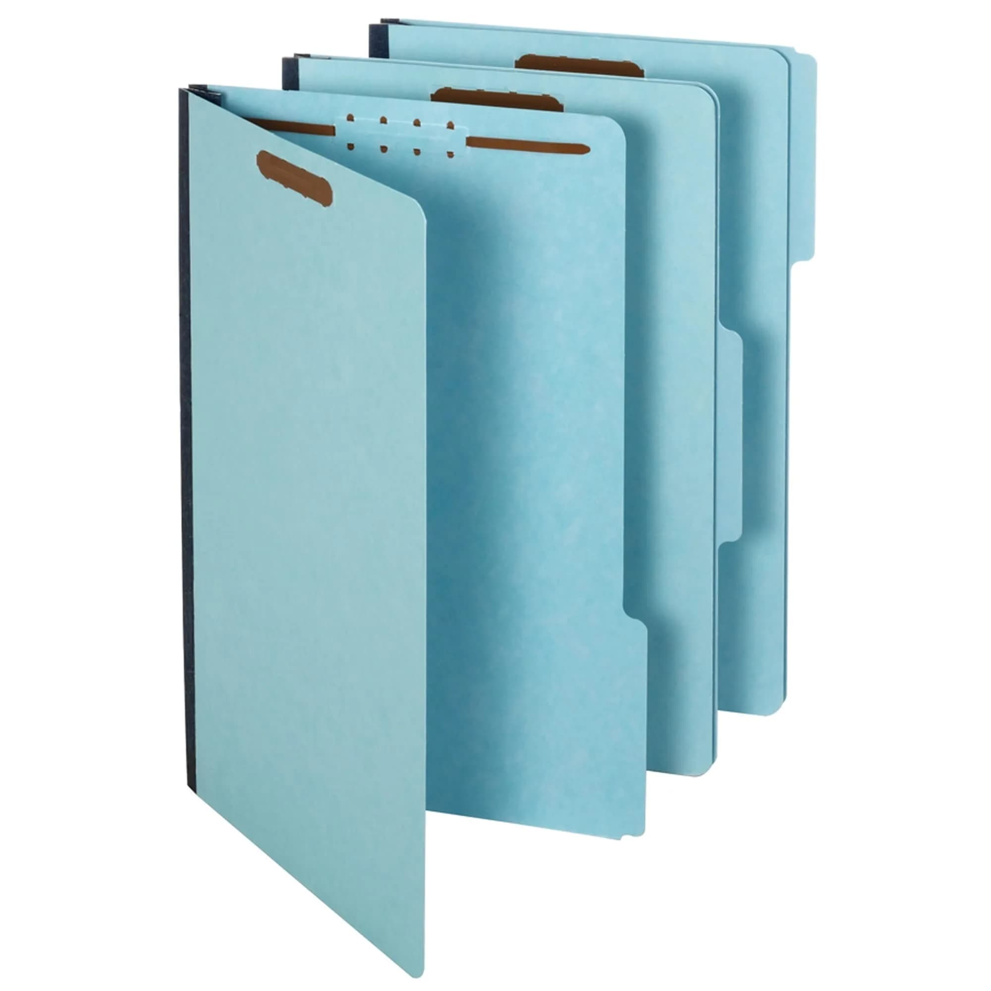 Pendaflex Pressboard Fastener Folders, Legal Size, Light Blue, 1" Expansion, 25/BX | Globe Weis - main product image