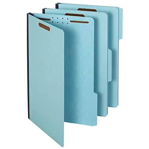 Pendaflex Pressboard Fastener Folders, Legal Size, Light Blue, 1" Expansion, 25/BX | Globe Weis thumbnail 1