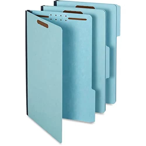 Pendaflex Pressboard Fastener Folders, Legal Size, Light Blue, 1" Expansion, 25/BX | Globe Weis thumbnail 3