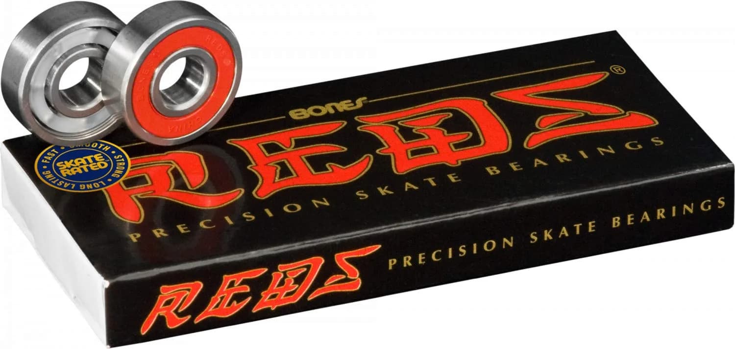 Bones REDS Skateboard Bearings 8 Pack | Precision Skate Bearings with Removable Shields