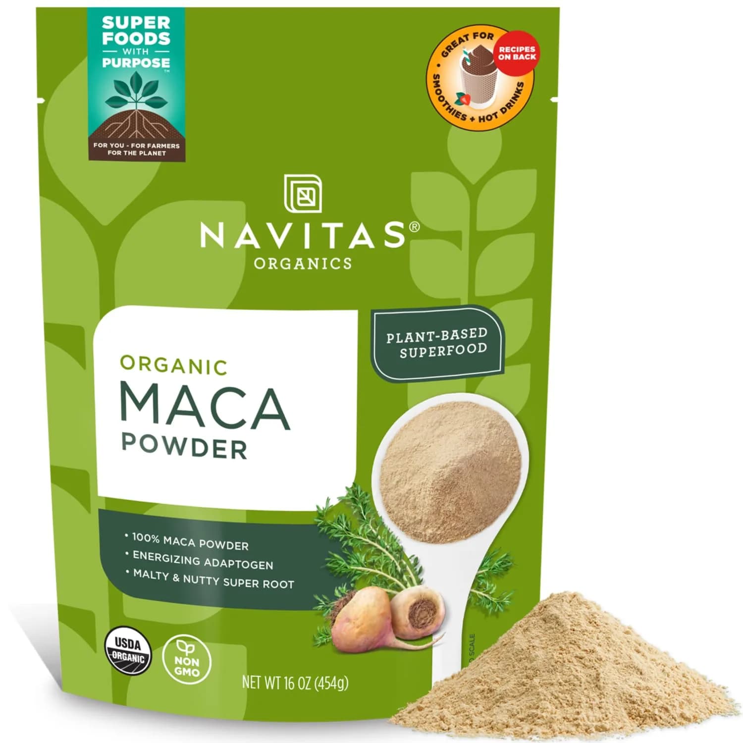 Navitas Organics Gelatinized Maca Powder 454g (16oz) | USDA Organic, Vegan, Gluten-Free Herbal Supplement - main product image