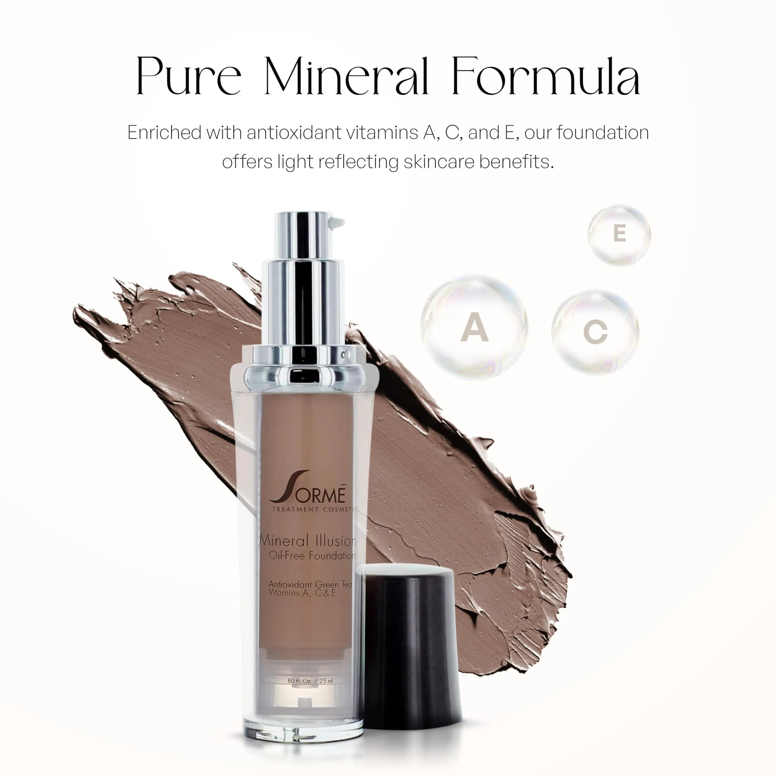 SORMÉ Mineral Illusion Liquid Foundation Dark Beige 25ml (0.85 fl oz) | Hydrating Oil-Free Formula - view 6