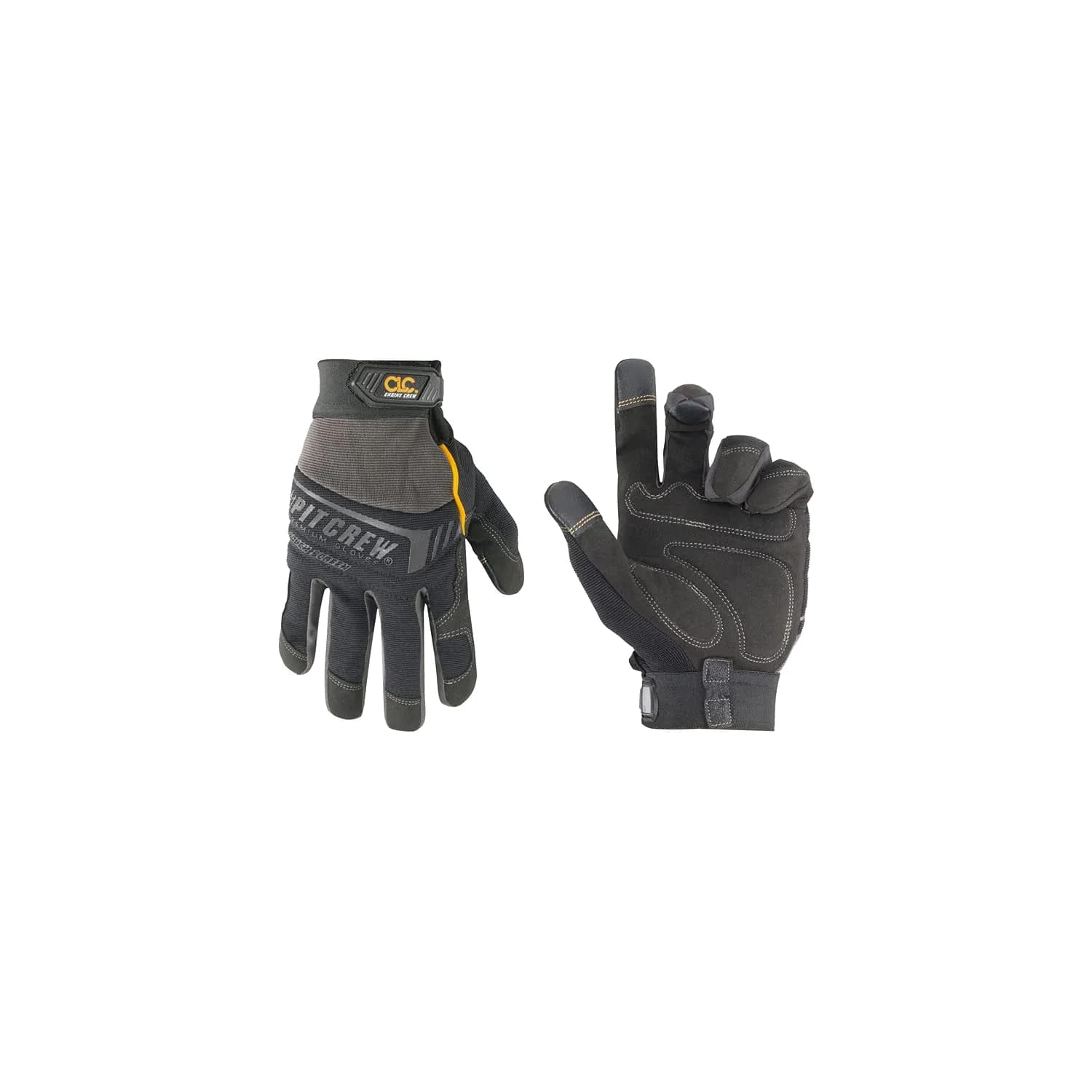 Custom Leathercraft Engine Crew Mechanic's Glove Large | Touch Screen & Durable Synthetic Leather — Black