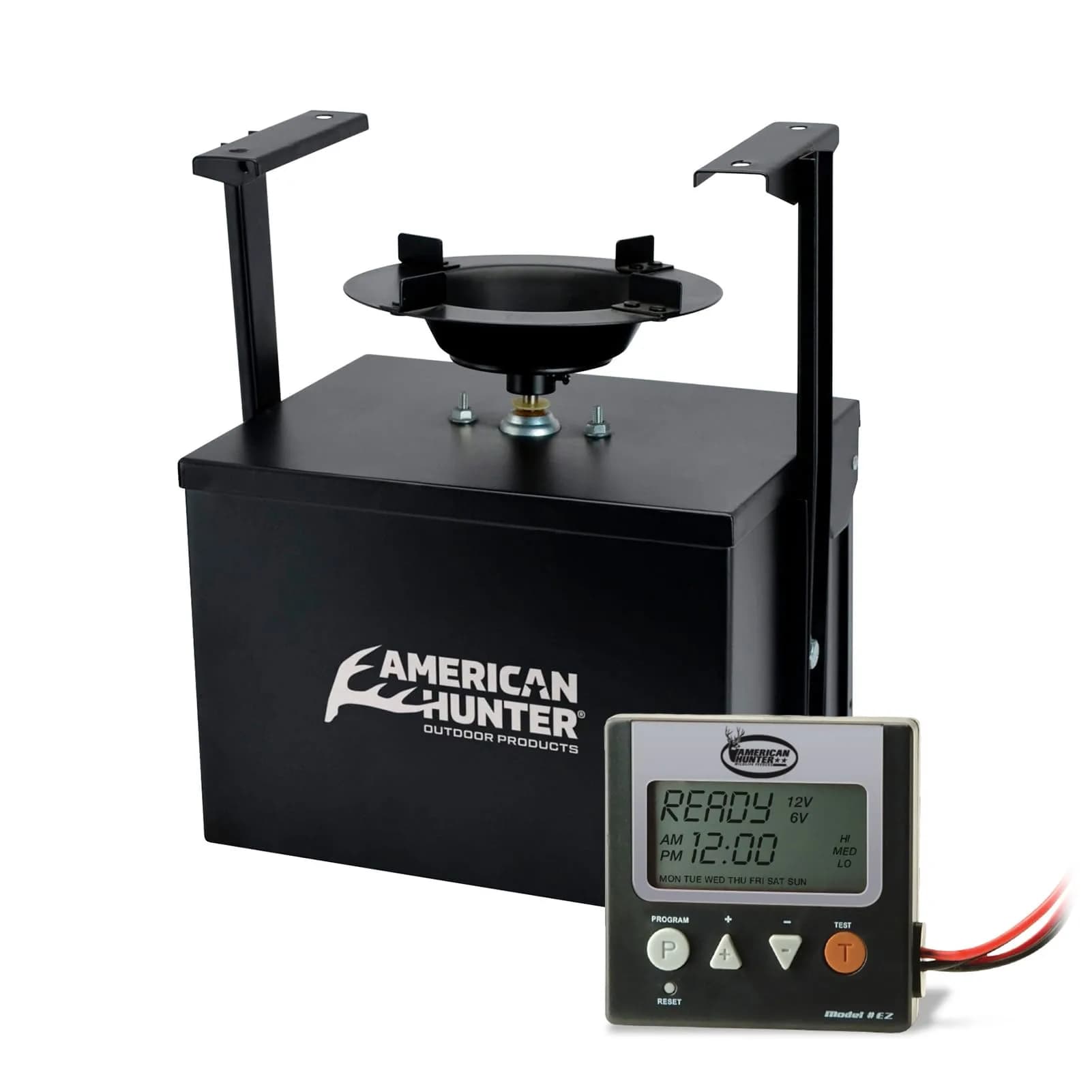 American Hunter Digital Spin Kit Automatic Feeder & Timer | Wildlife Game Feeder for Hunting & Wildlife Management — Black