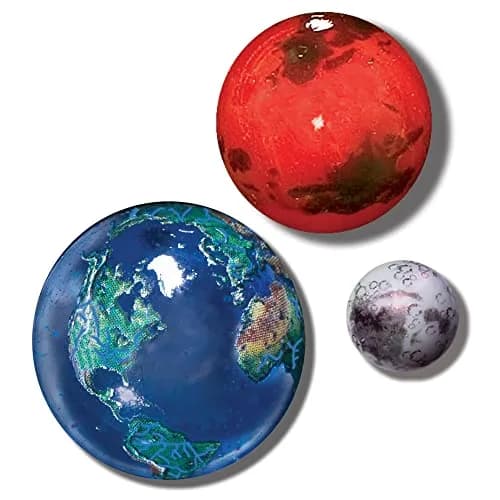 Shasta Visions Earth, Mars, and Moon to Scale Box Set | Glass Spheres at 1:300 Million Scale thumbnail 3