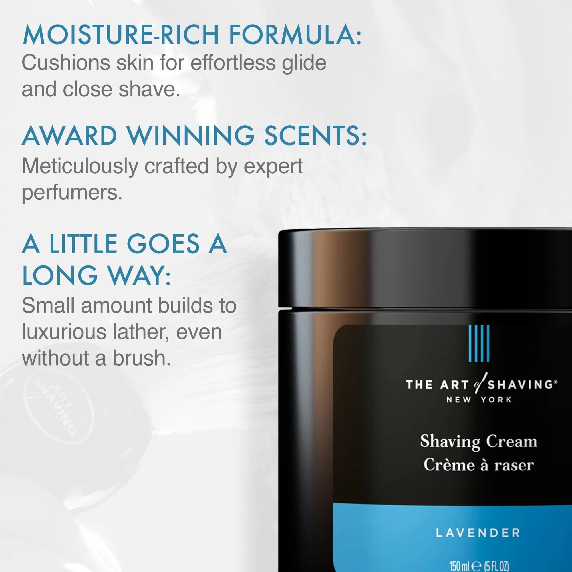 The Art of Shaving Lavender Shaving Cream for Men | 148ml (5 Fl Oz) | Protects Against Irritation & Razor Burn - view 2