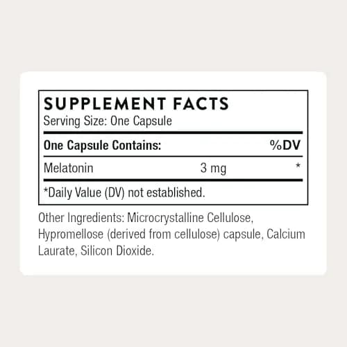 THORNE Melaton-3 3 mg Melatonin Supplement Capsules 60 Count | Supports Restful Sleep & Circadian Rhythms thumbnail 2