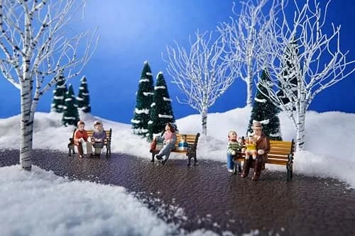 Department 56 Original Snow Village Accessories People Sitting Figurine Set 2.25" H x 0.7" W x 2" L | Hand-Painted Resin for Holiday Decor thumbnail 9