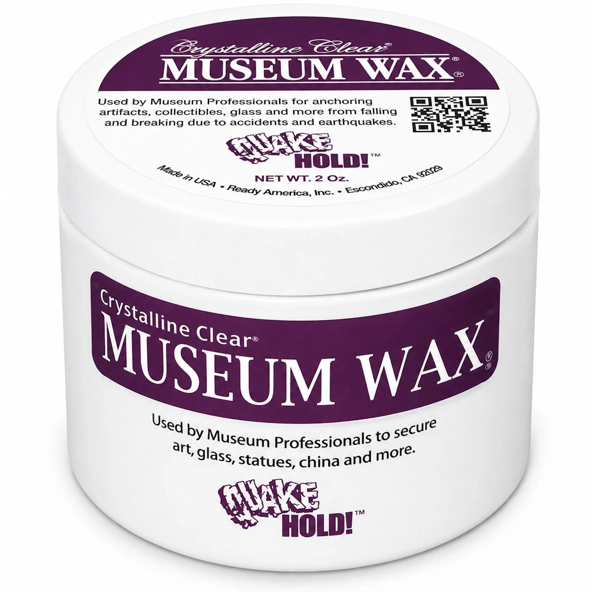 QuakeHold! Museum Wax Clear Adhesive 2 oz (56.7 g) | Secure Antiques & Collectibles