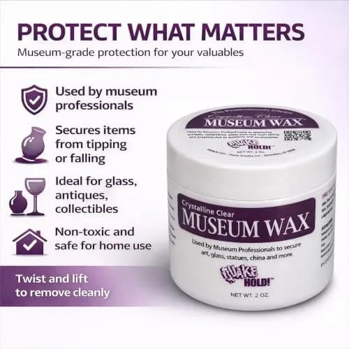 QuakeHold! Museum Wax Clear Adhesive 2 oz (56.7 g) | Secure Antiques & Collectibles thumbnail 5