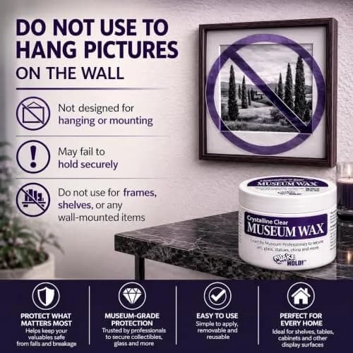 QuakeHold! Museum Wax Clear Adhesive 2 oz (56.7 g) | Secure Antiques & Collectibles thumbnail 7