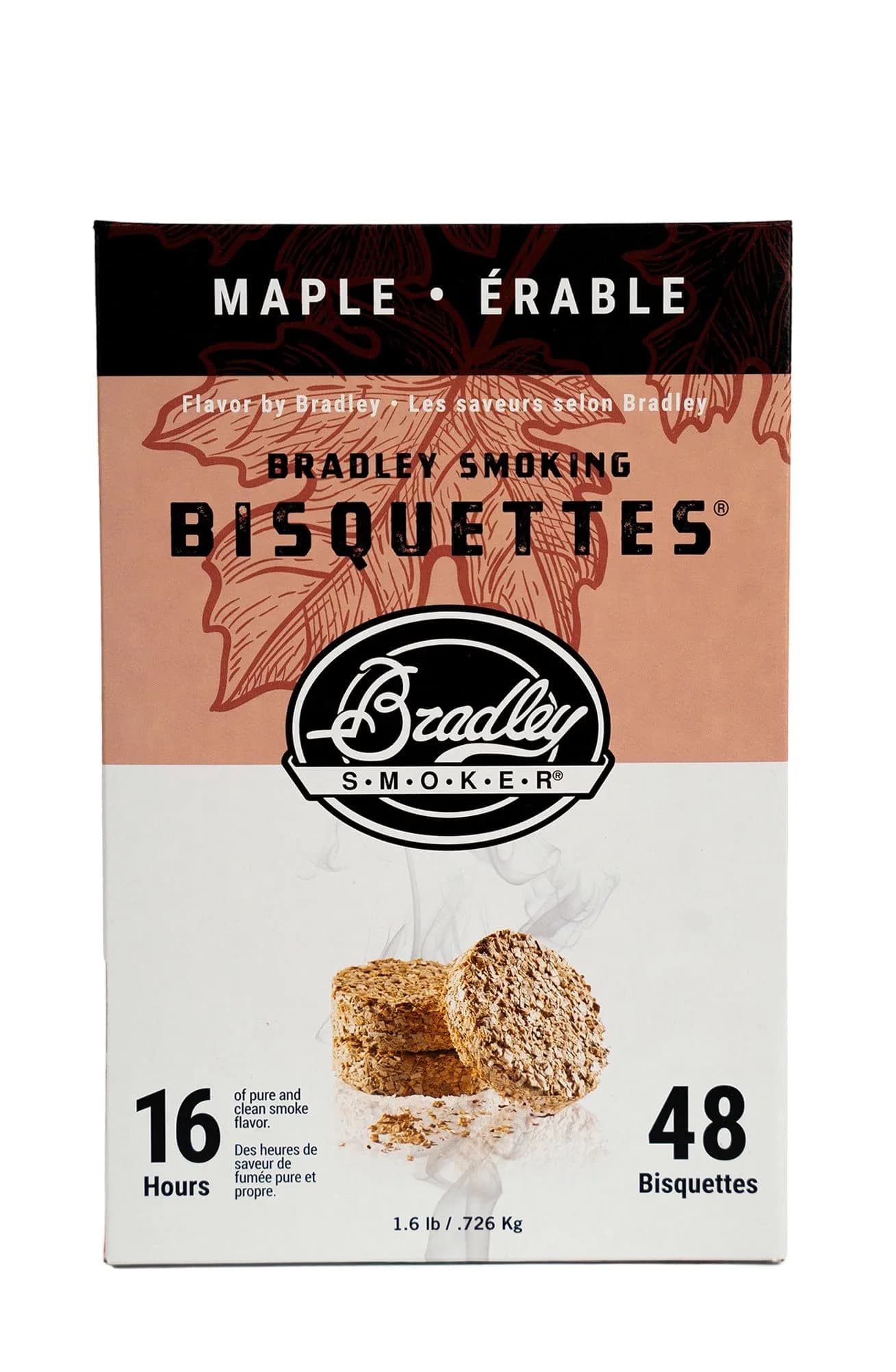 Bradley Smoker Bisquettes, Maple Special Blend, 48 Pack | Premium Hardwood Smoke Flavor
