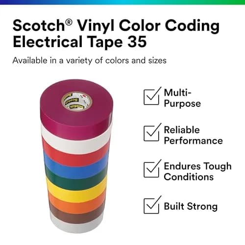 3M Scotch Electrical Tape 35 1/2 in x 20 ft | UV-Resistant, Flame Retardant, 600V thumbnail 2