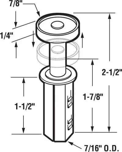 Prime-Line N 6544 Spring-Loaded Bi-Fold Door Top Guide Wheel 2 Pack | Steel Nylon Roller for Doors thumbnail 2