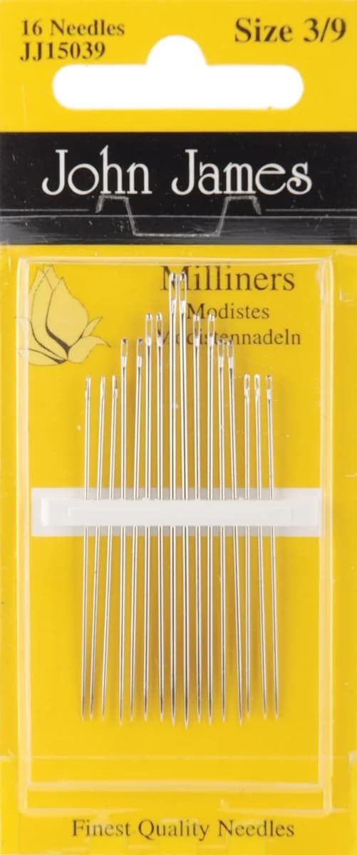 Colonial Needle Milliners Hand Needles Size 3/9 16ct | Sharp Point, Long Eye for Embroidery - main product image