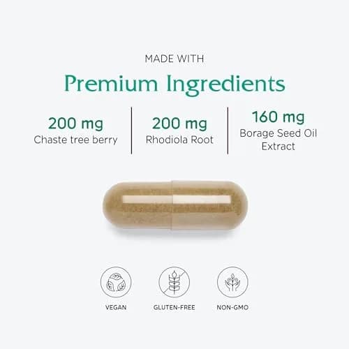 Vitanica FemRebalance, Hormone Balance Support, Vegan, 60 Capsules | Supports Female Hormonal Health Naturally thumbnail 4