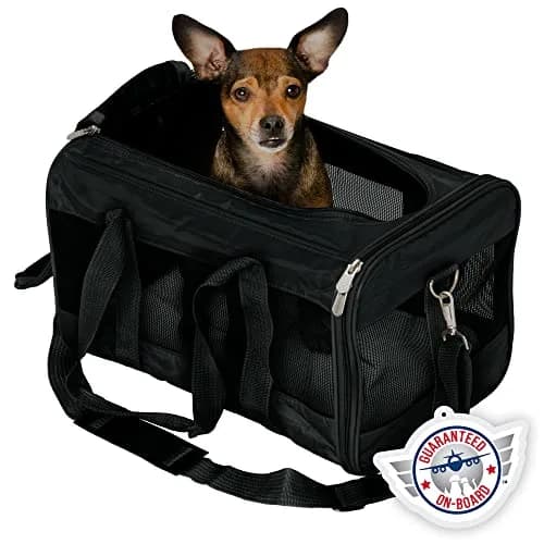 Sherpa Original Deluxe Travel Pet Carrier, Airline Approved & Guaranteed On Board - Black, Medium thumbnail 1