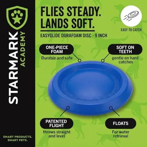 Starmark EasyGlide DuraFoam Flying Disc Dog Toy 9-inch | Soft, Durable & Floats in Water thumbnail 2