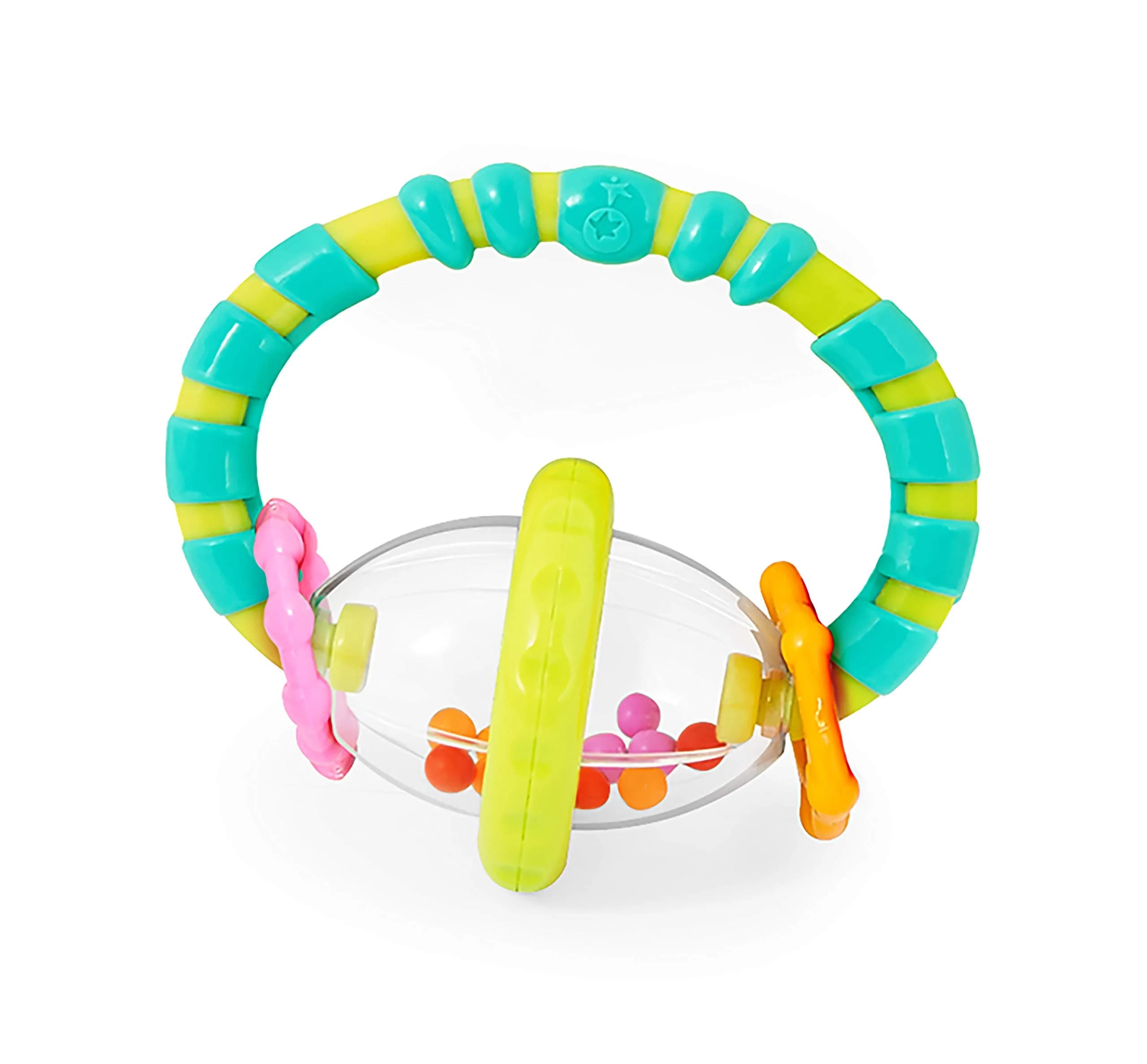 Bright Starts Little Shakers Grab & Spin Rattle - Engaging Baby Toy with Oball Technology for Newborns+ - main product image