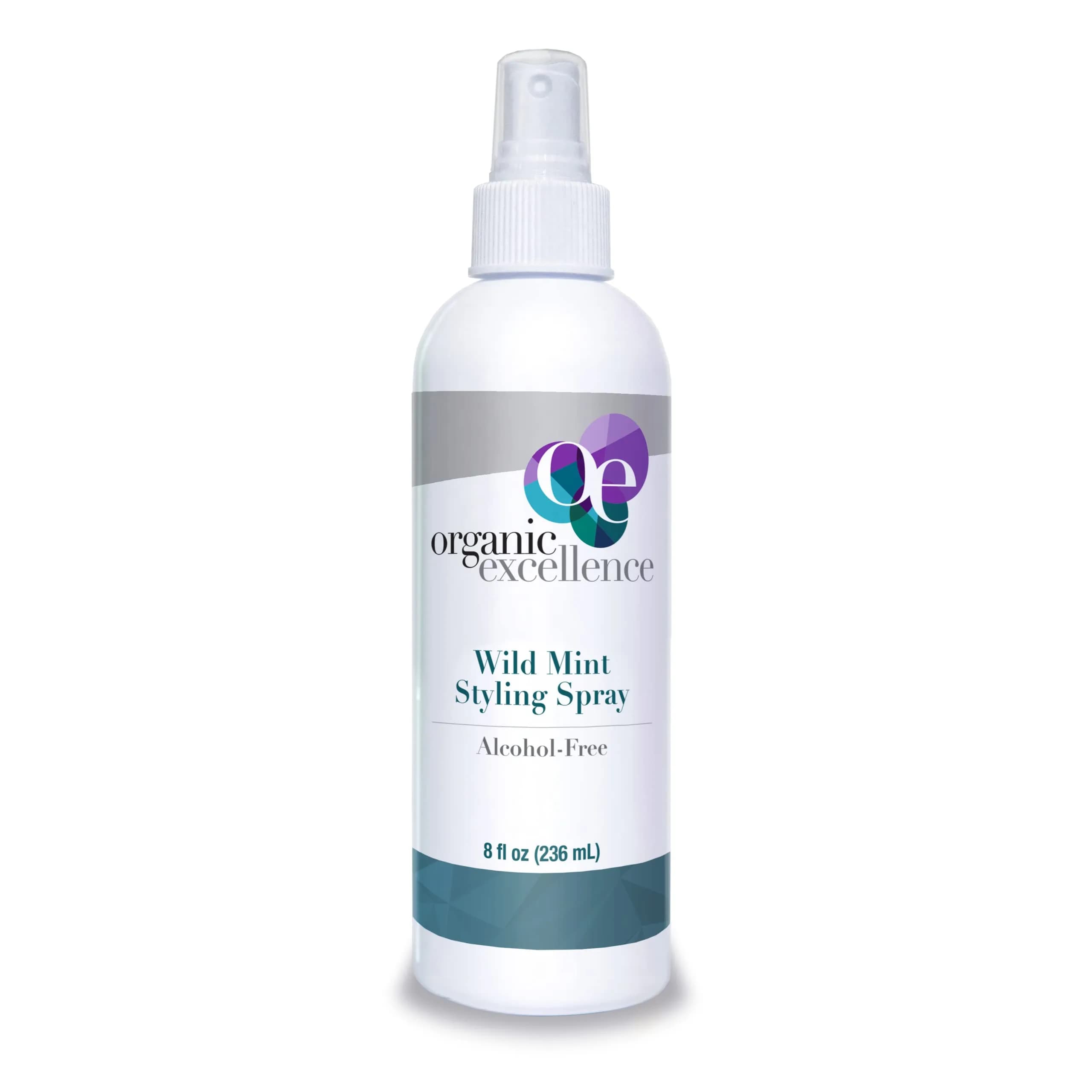 Organic Excellence Wild Mint Hair Styling Spray, Alcohol-Free, 8 oz | Natural Shine & Manageability for All Hair Types — 8 Fl Oz