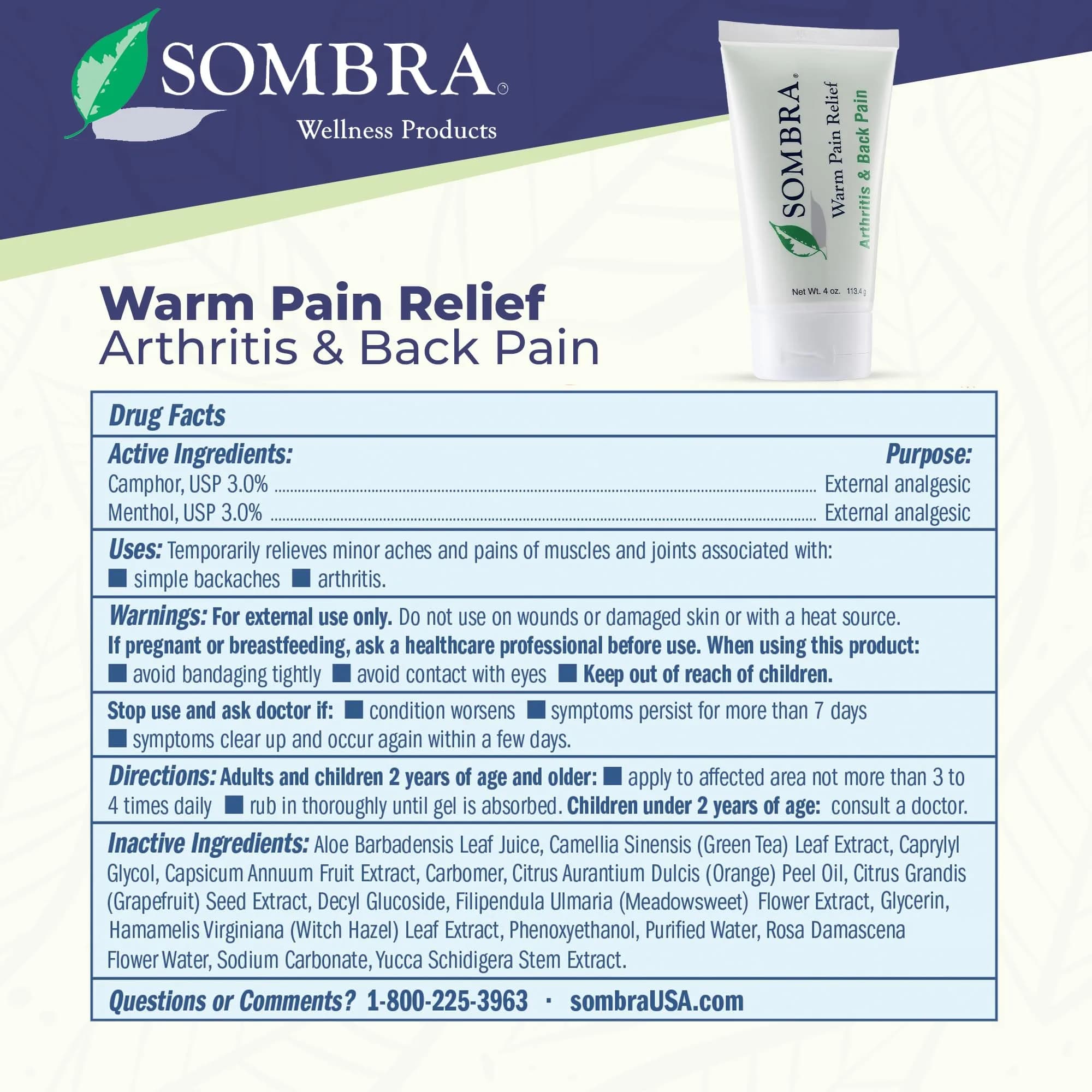 Sombra Warm Therapy Natural Pain Relieving Gel 118ml (4 Ounce) | Dual-Action Cooling & Warming Formula for Muscle & Joint Pain - view 7