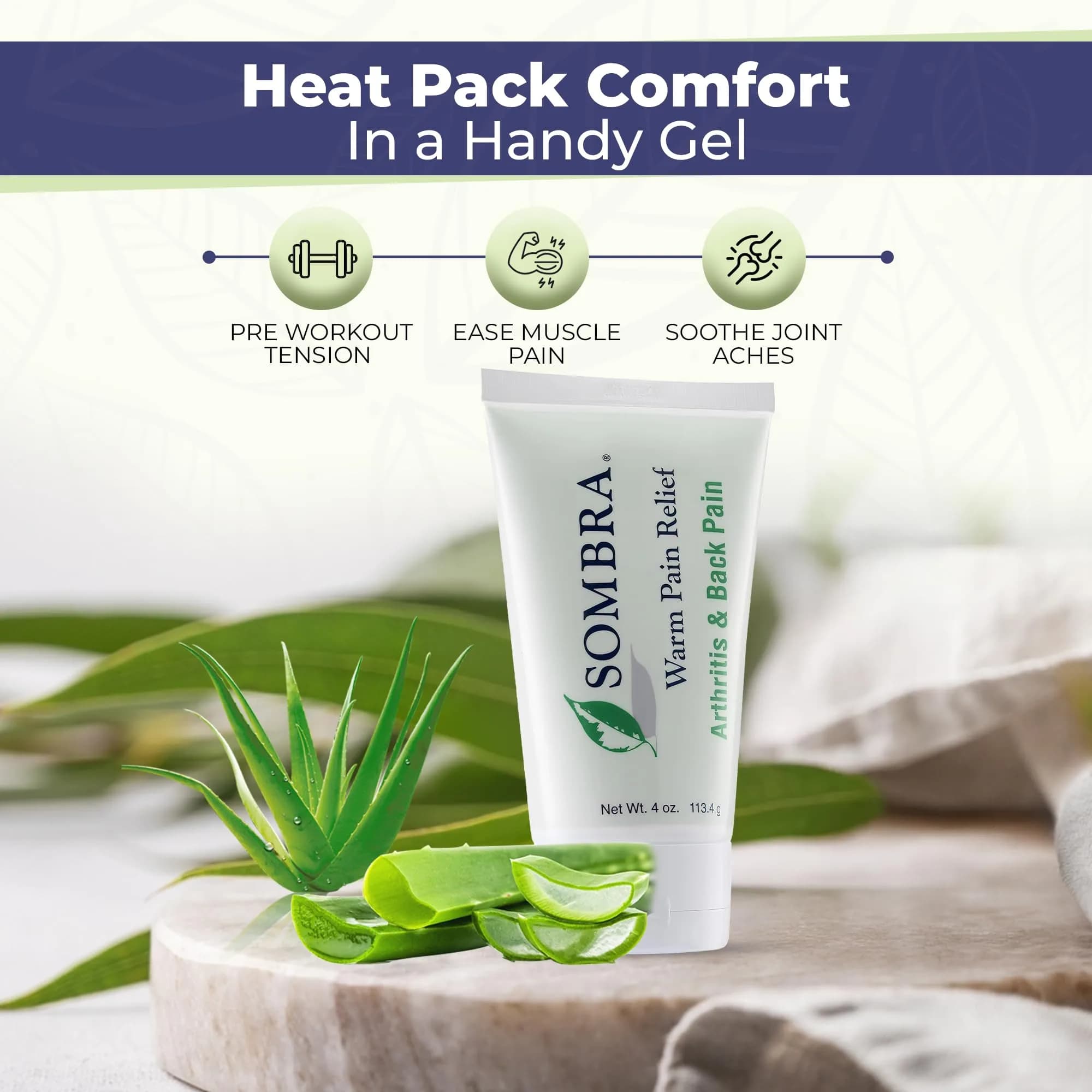Sombra Warm Therapy Natural Pain Relieving Gel 118ml (4 Ounce) | Dual-Action Cooling & Warming Formula for Muscle & Joint Pain - view 2