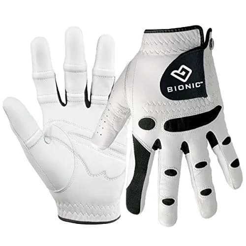 Bionic StableGrip Natural Fit Golf Glove Left Hand Large White | Enhanced Grip & Comfort thumbnail 1
