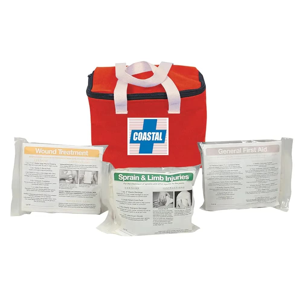 Orion Safety First Aid Kit - Coastal (Bag) | Compact, Latex-Free, 4-Count, Orange — Orange