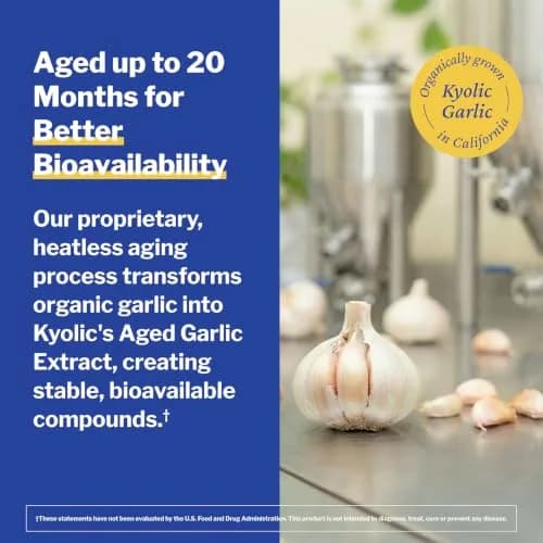 Kyolic Aged Garlic Extract Cholesterol Health Formula 104, 300 Capsules | Supports Healthy Cholesterol Levels thumbnail 6