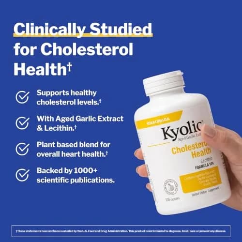 Kyolic Aged Garlic Extract Cholesterol Health Formula 104, 300 Capsules | Supports Healthy Cholesterol Levels thumbnail 2