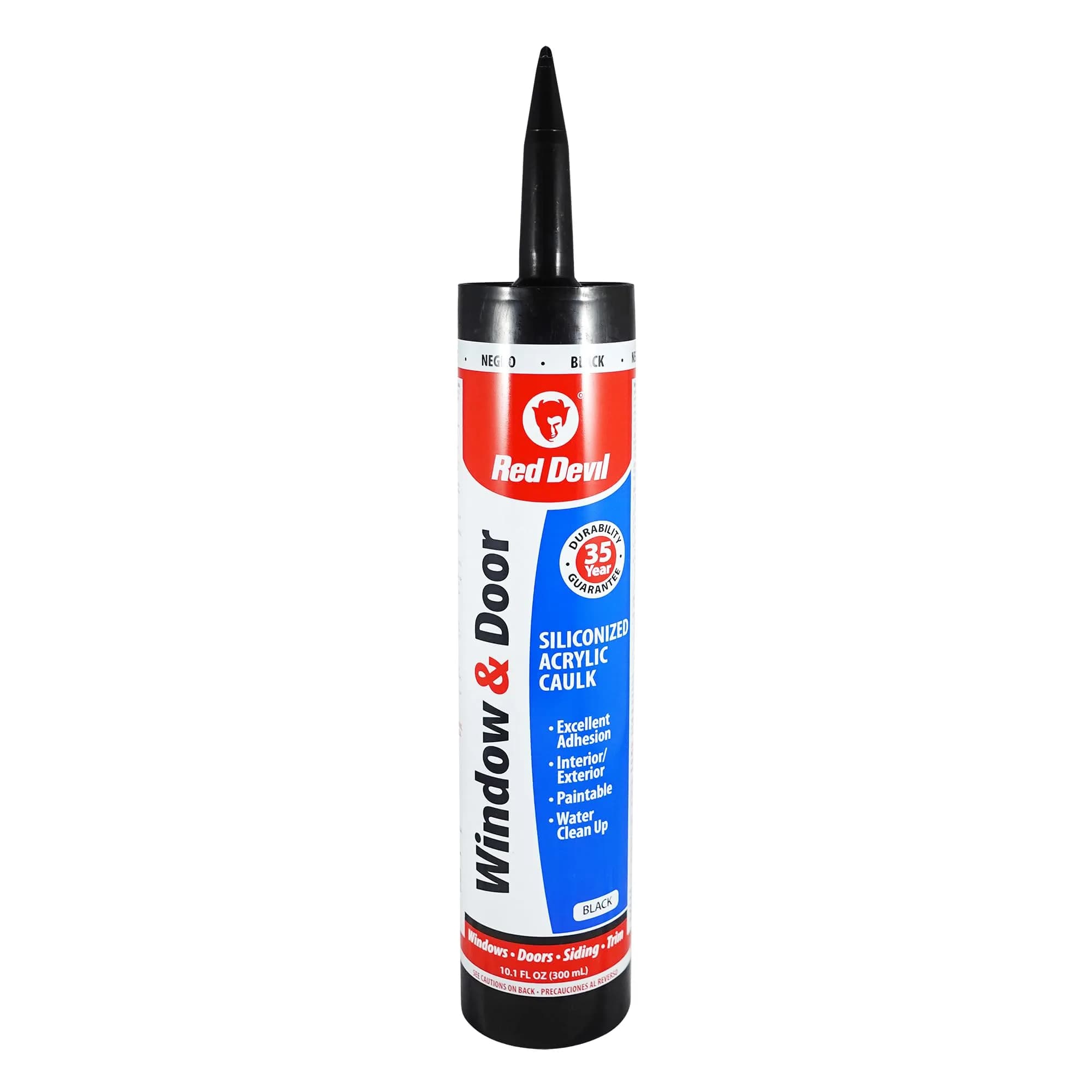 Red Devil Window & Door Silicon Acrylic Caulk Almond 298ml (10.1 Fl Oz) | Seals Drafts & Pests — Black