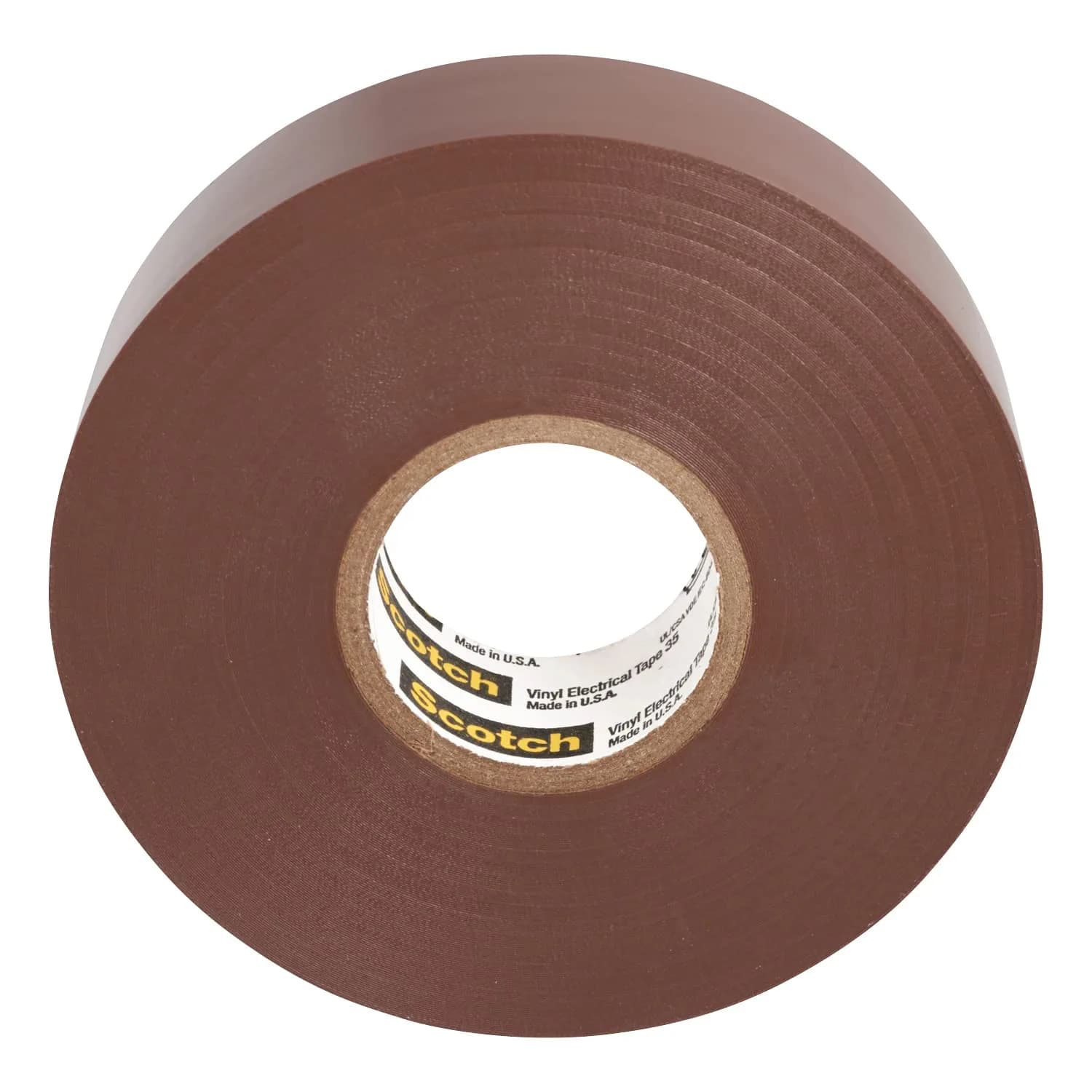 3M Scotch Electrical Tape 35, 1/2 in (1.27 cm) x 20 ft (6.1 m) Orange | UL Listed, Flame Retardant, 600V Insulation — Brown