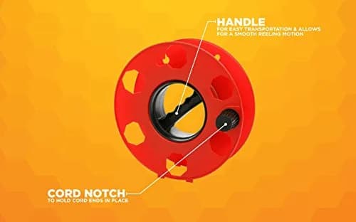 Woods Heavy Duty Cord Storage Wheel 30.48 cm (12 in) | Holds 125ft Extension Cords, Rope, Hose thumbnail 4