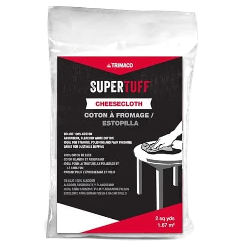 Trimaco SuperTuff 100% Cotton Bleached Cheesecloth 2 sq yd | Lint-Free, Versatile for Crafts & Painting thumbnail 1