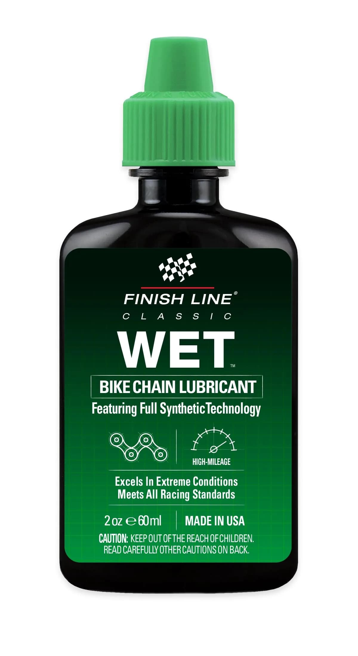 Finish Line Wet Bike Chain Lubricant 2 oz | Water-Resistant Drivetrain Protection — 2 oz