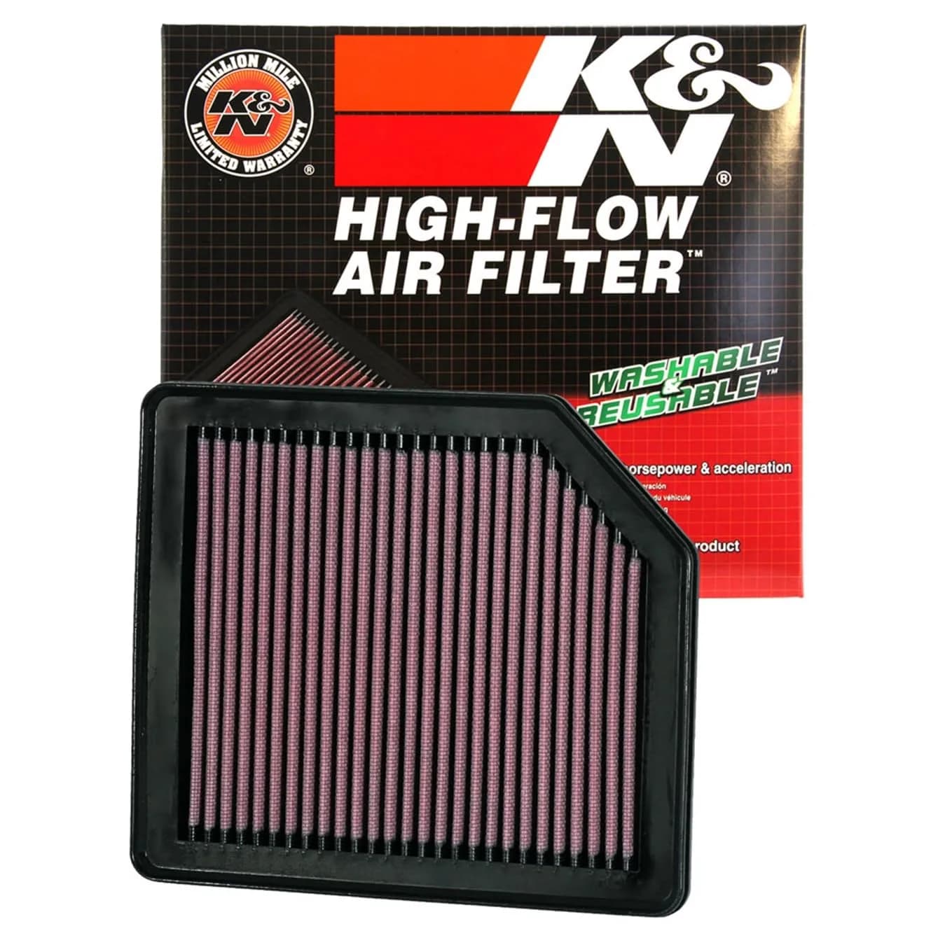 K&N High-Flow Engine Air Filter 33-2342 | Increase Power, Washable, Lifetime Use for Honda Civic 2006-2011 - main product image
