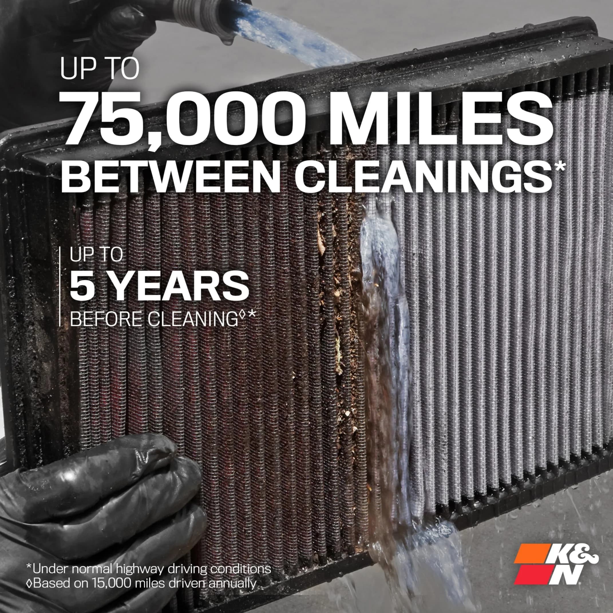 K&N High-Flow Engine Air Filter 33-2342 | Increase Power, Washable, Lifetime Use for Honda Civic 2006-2011 - view 4