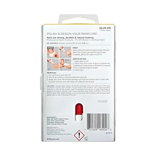 KISS 100 Full-Cover Nails Active Oval Medium Size | Professional Quality Press-On Nails with Glue thumbnail 5